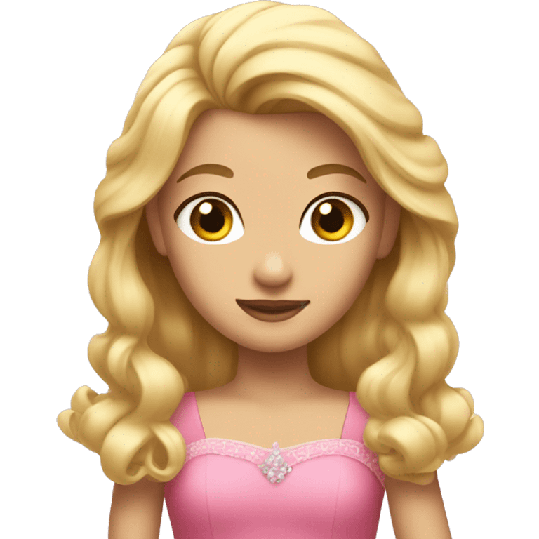 a princess with blonde hair pink dress  emoji