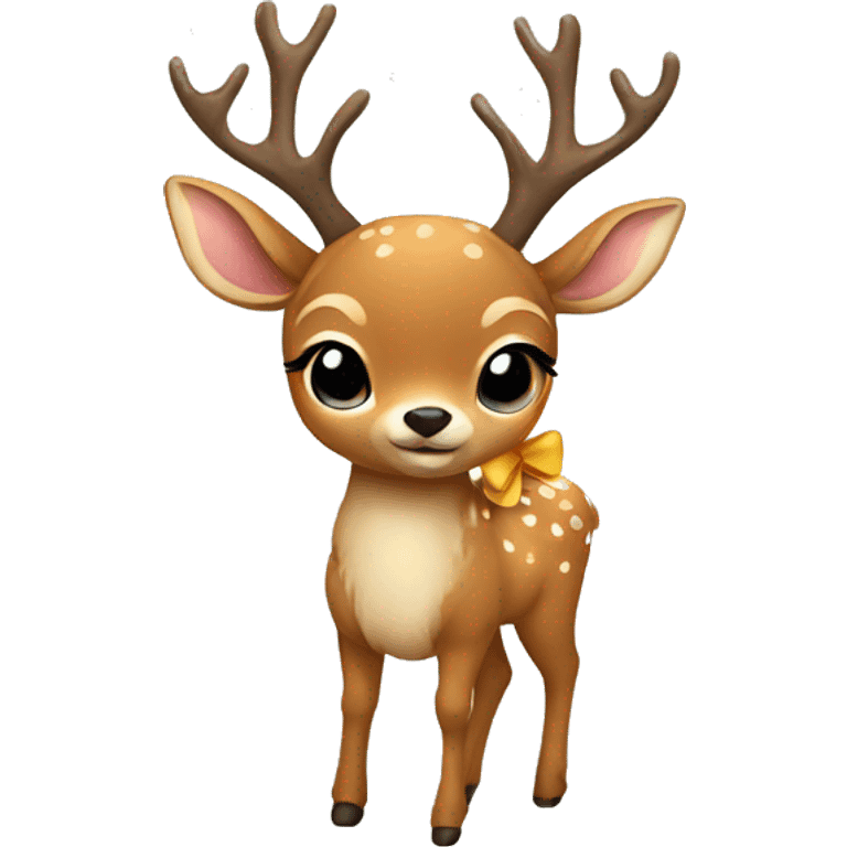 Small Deer with bow emoji