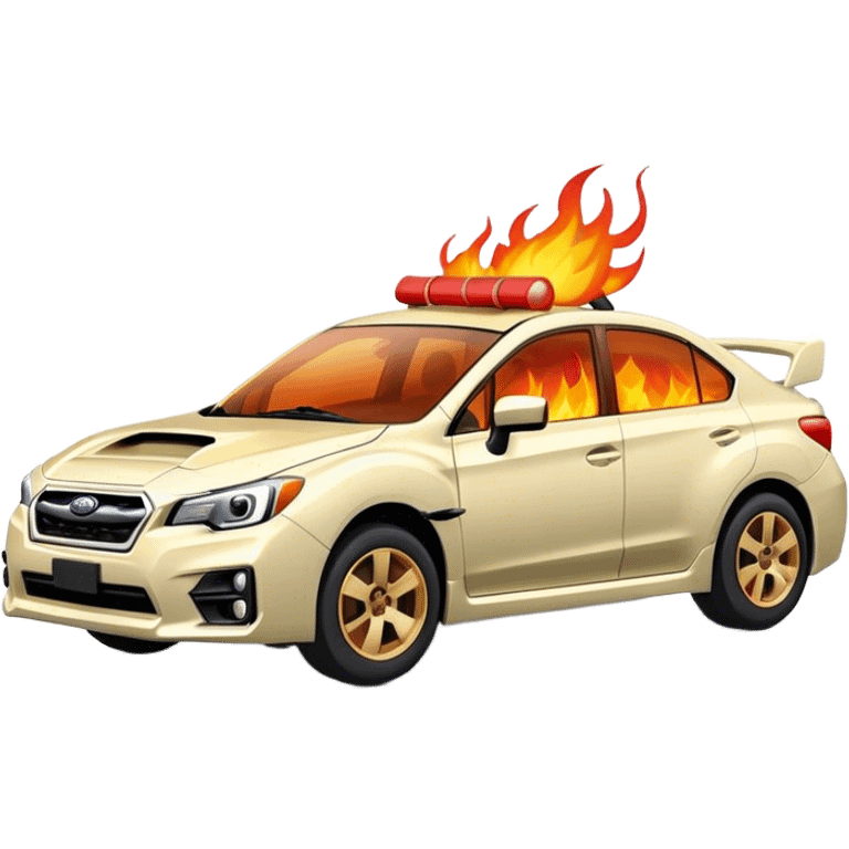 Subaru with fire emoji