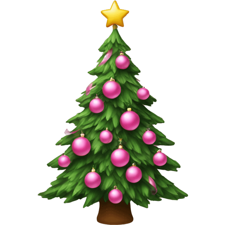 Christmas tree with pink ornaments emoji