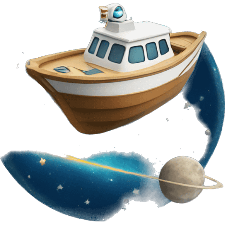 boat flying in space  emoji