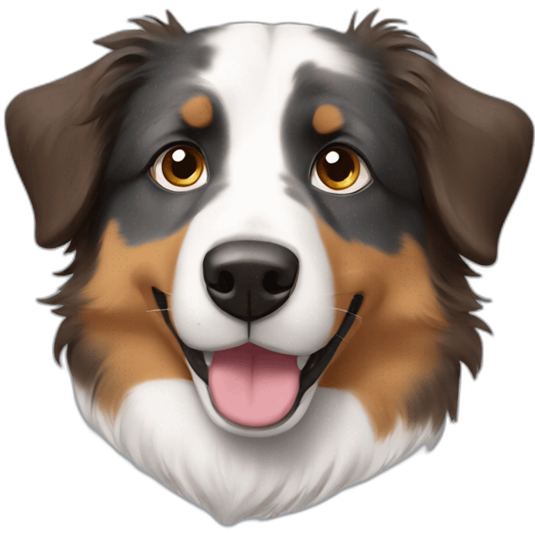 australian Shepherd in Police Uniform with one Blue and one Brown eye emoji