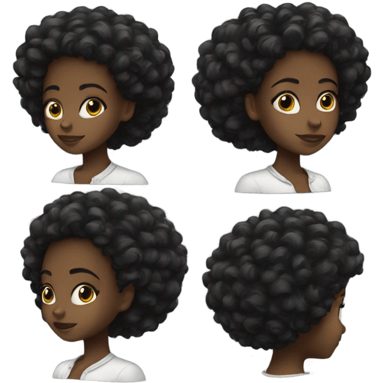 Black Afro girl emoji