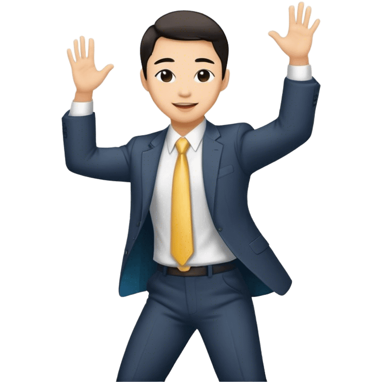 Asian lawyer dancing. emoji