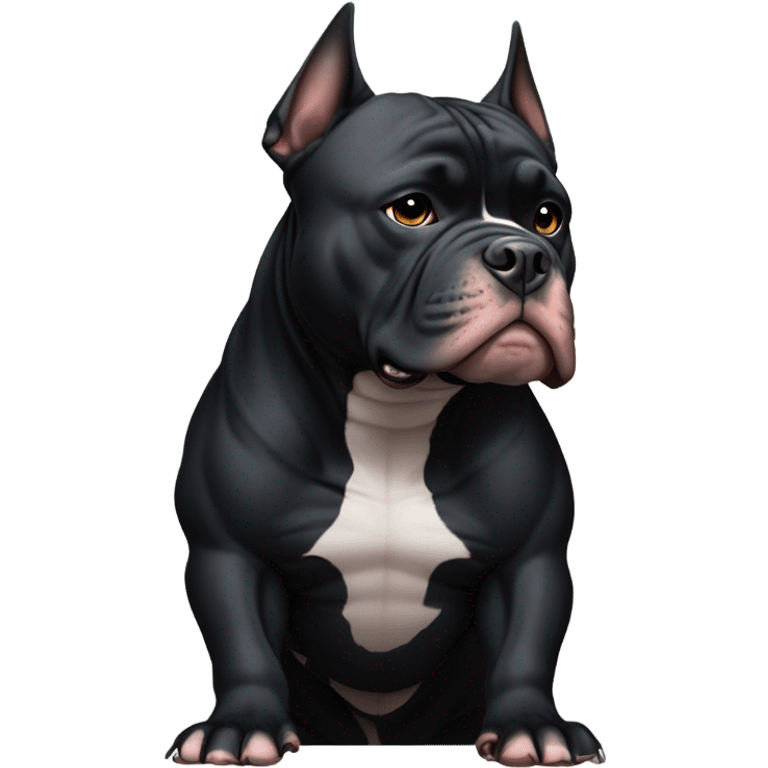 99% Black American Bully front  emoji