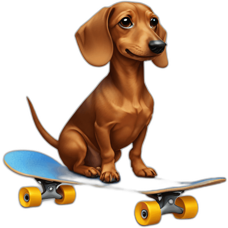 Dachshund on a skateboard emoji