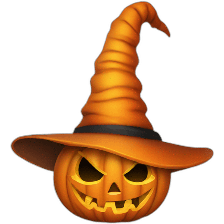 scary halloween pumpkin in witch hat emoji