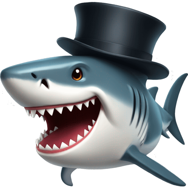 Shark with a top hat emoji