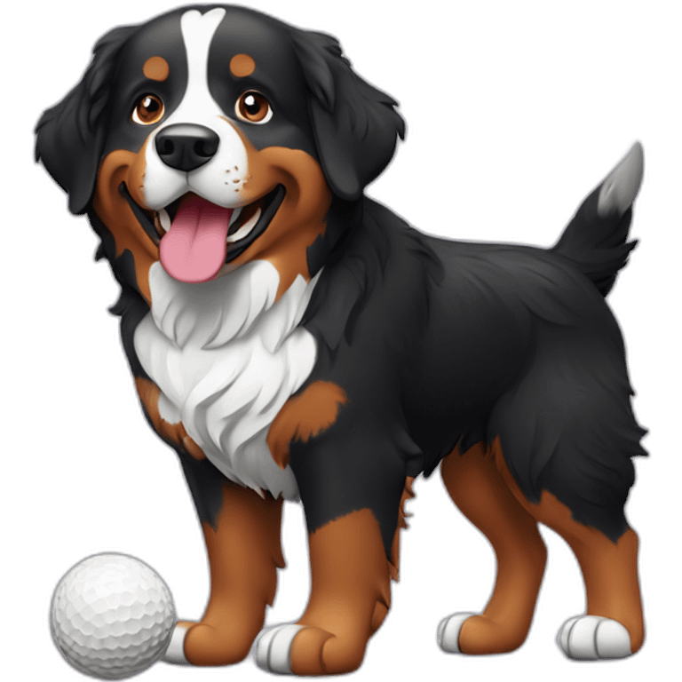 Bernese Mountain Dog Play golf emoji