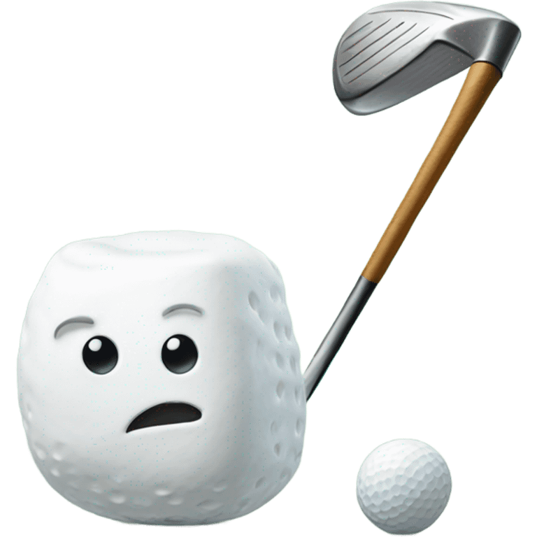 Marshmallow with golf club emoji