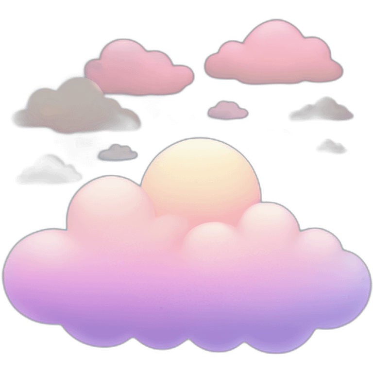 Pastel gradient hue clouds emoji