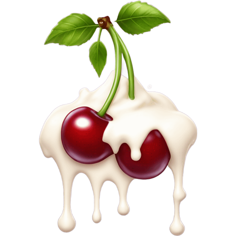 Milk dripping down cherry emoji