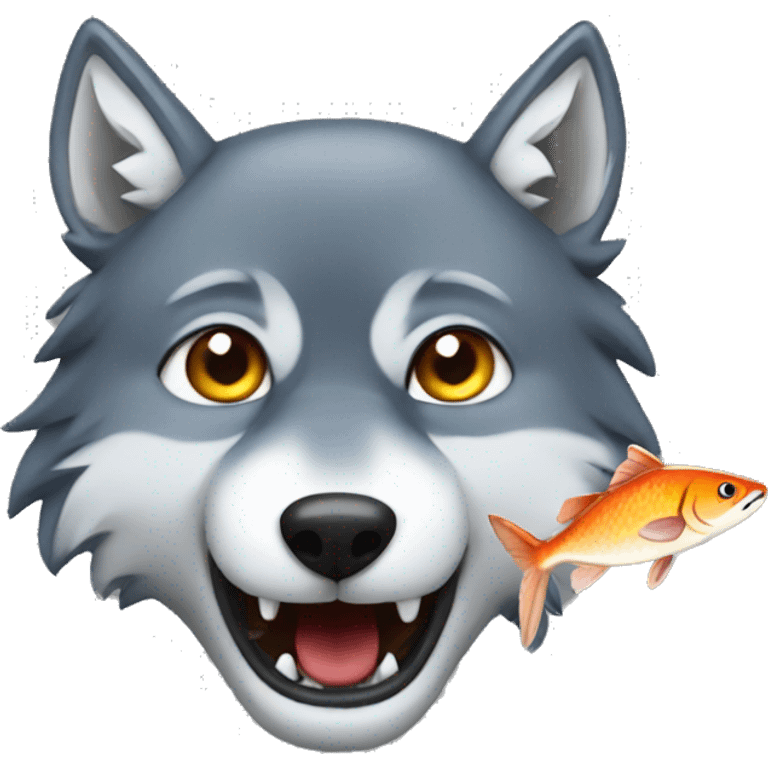 wolf with fish features emoji