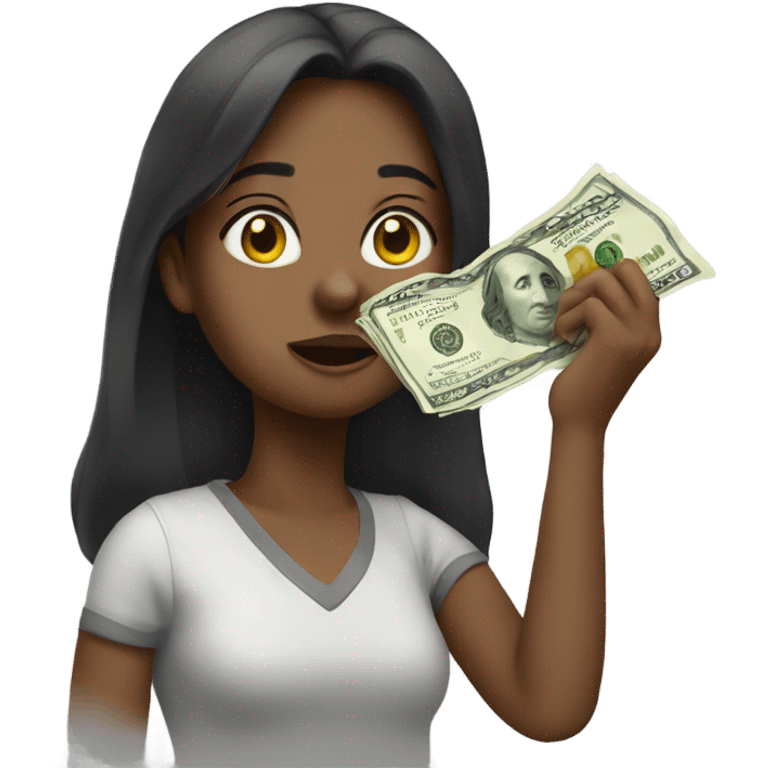 girl blowing on money  emoji