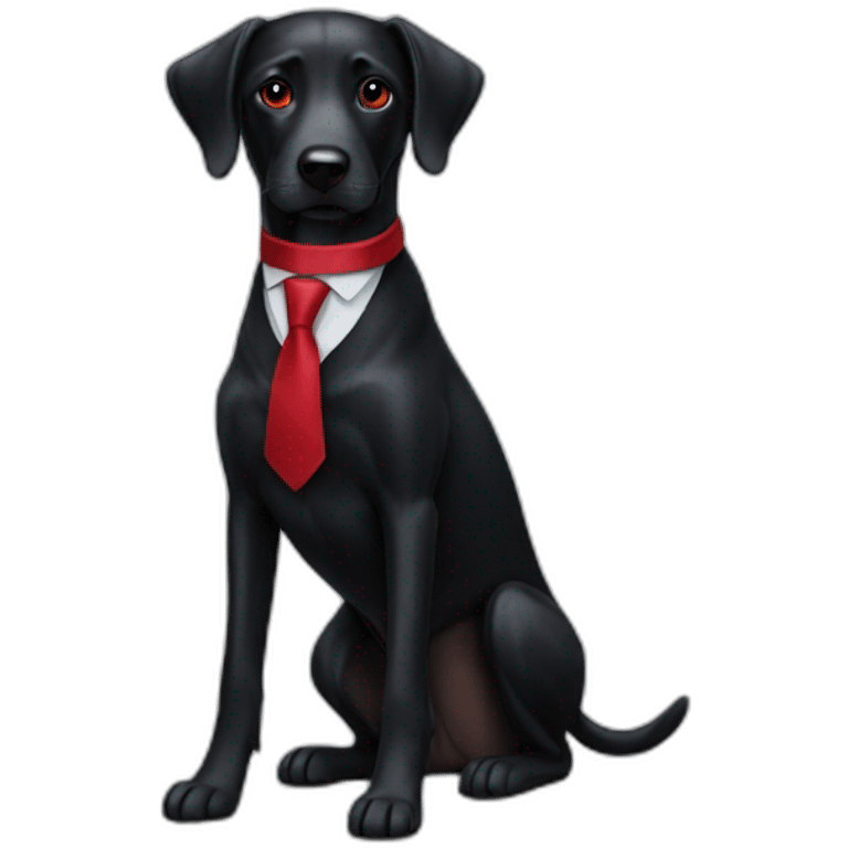 black dog with red tie emoji