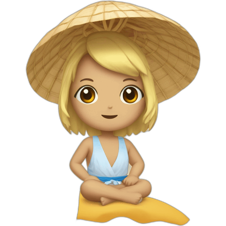 Une japonaise a la plage emoji