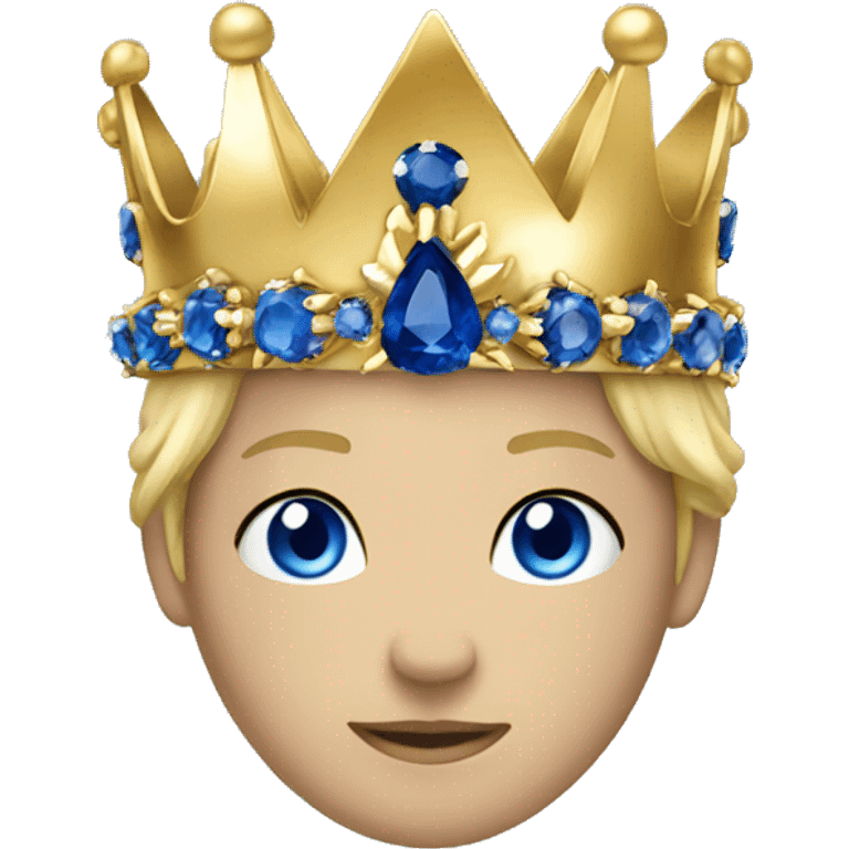 Sapphire and gold crown emoji