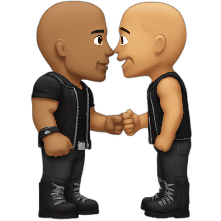 The rock kiss a rock emoji