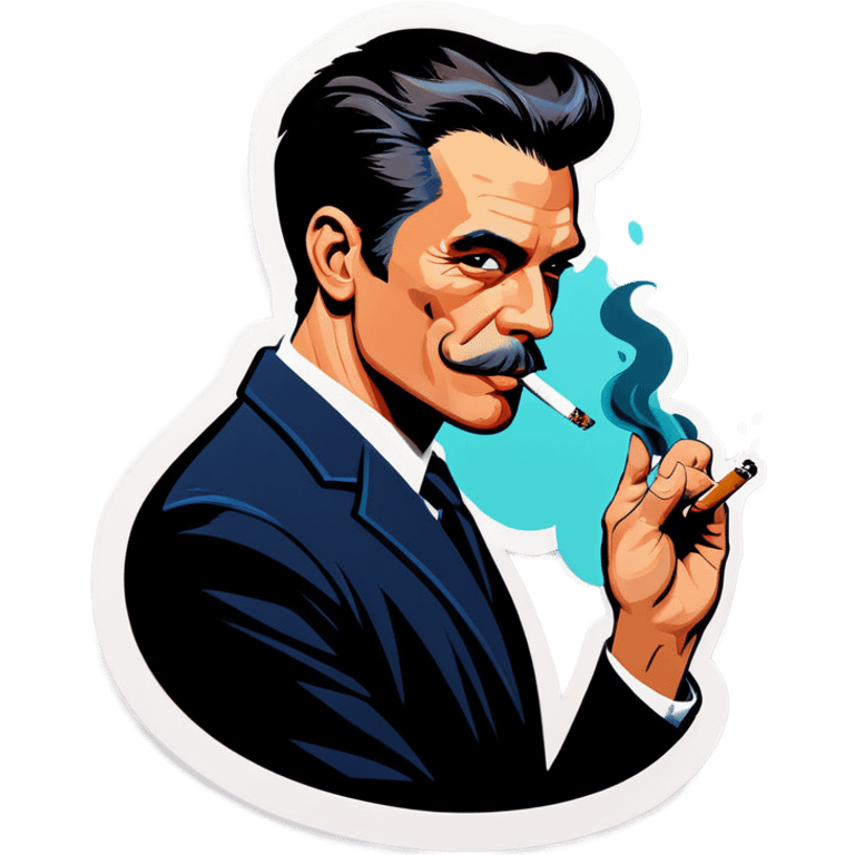 smoking in style portrait emoji