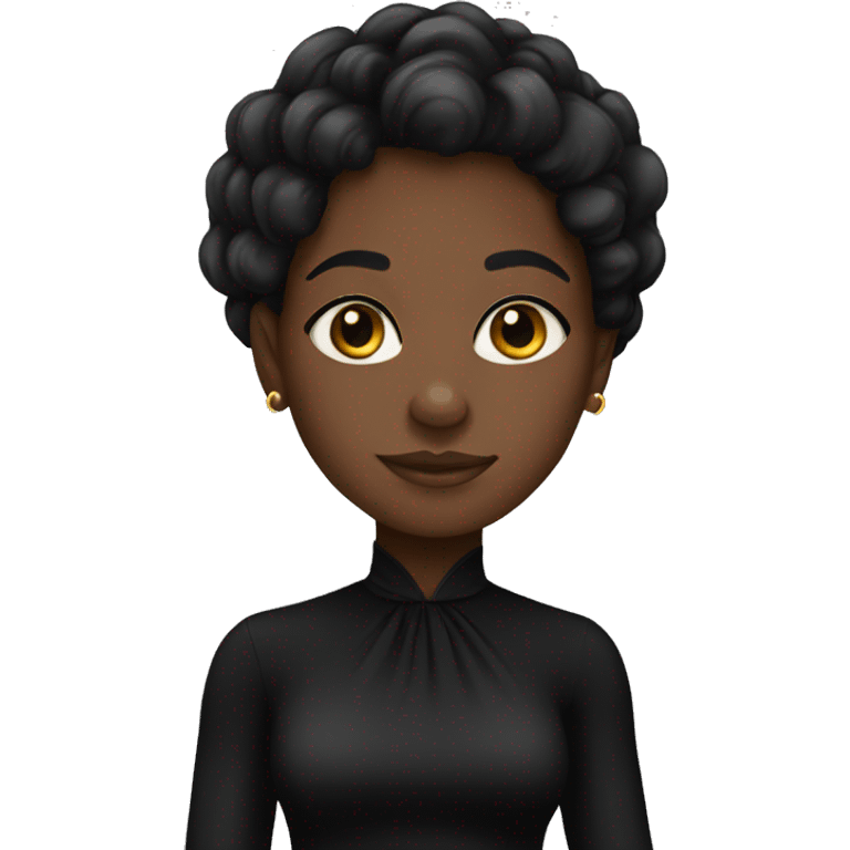 Black girl in black dress emoji