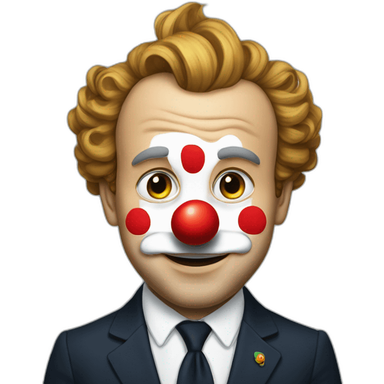 macron with clown nose emoji