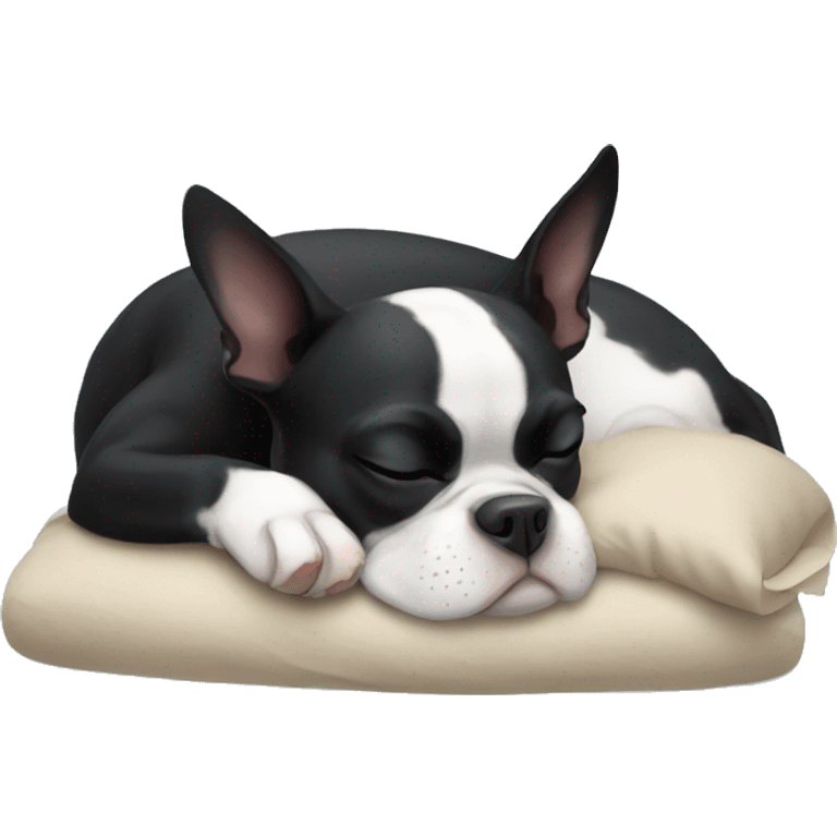 Boston terrier sleeping emoji