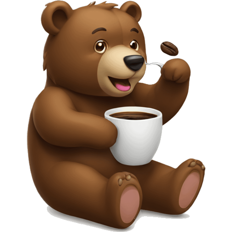 pollar bear eat coffee emoji