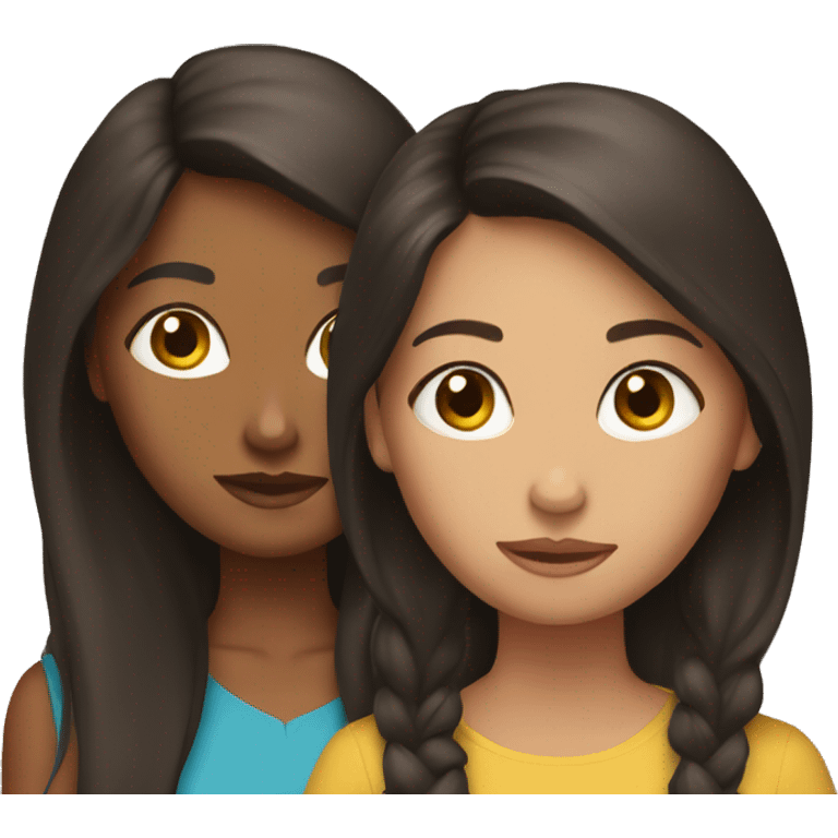 Two American brunette sisters  emoji