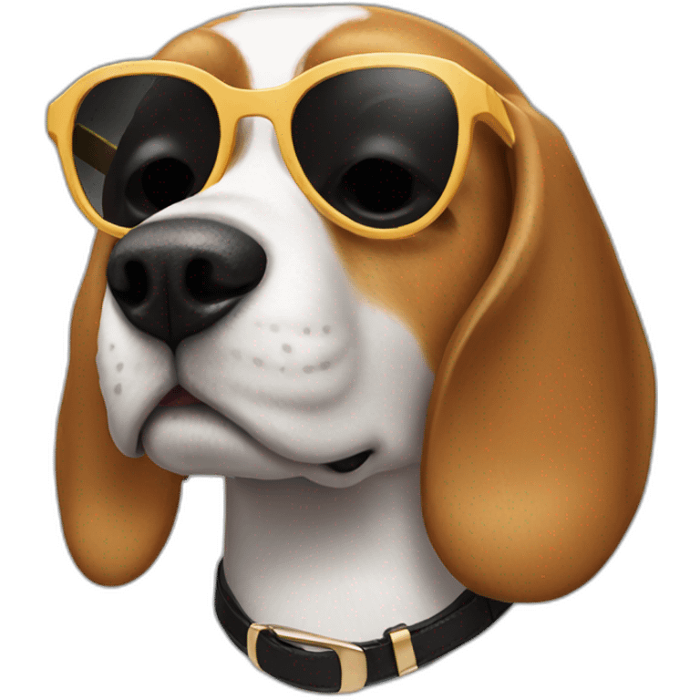 Beagle with sunglasses emoji