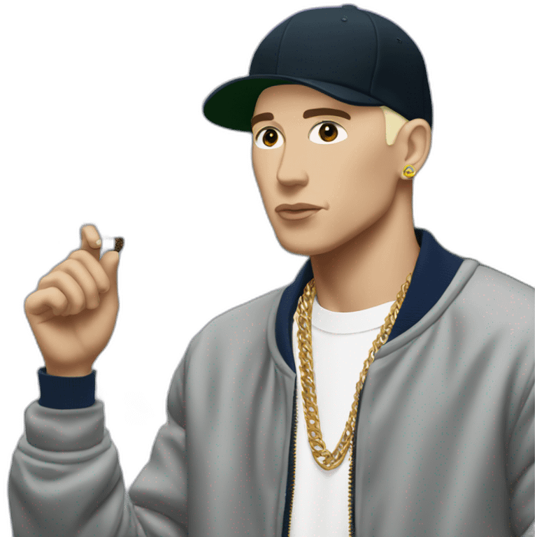 Eminem the rapper that smoke in front of fuji mountain emoji