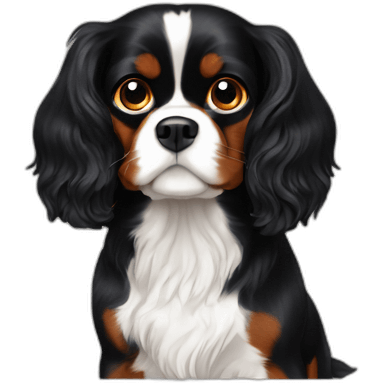 black cavalier king charles emoji