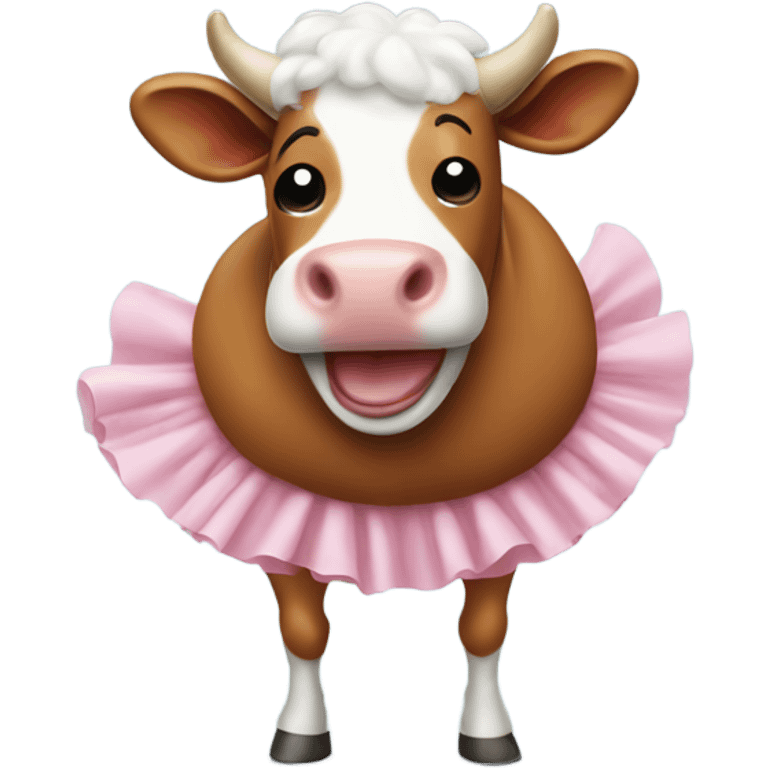 Laughing cow in a tutu emoji