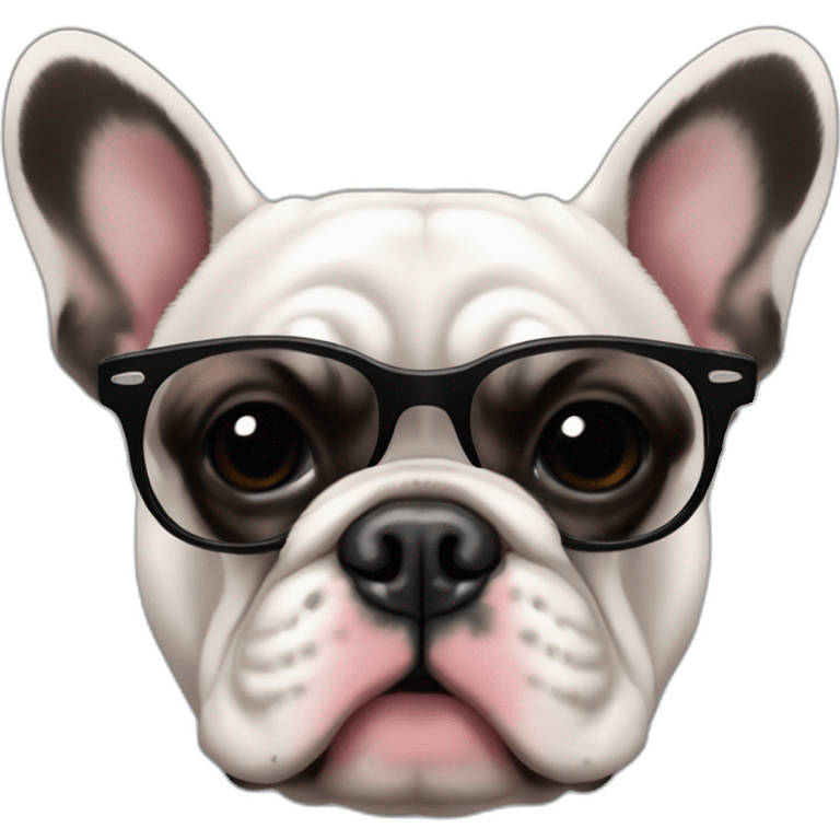 Bouledogue français noir avec des lunettes de soleil emoji