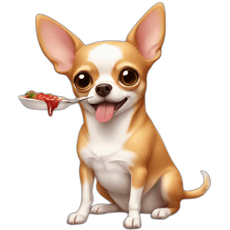 chihuahua eating row meat emoji