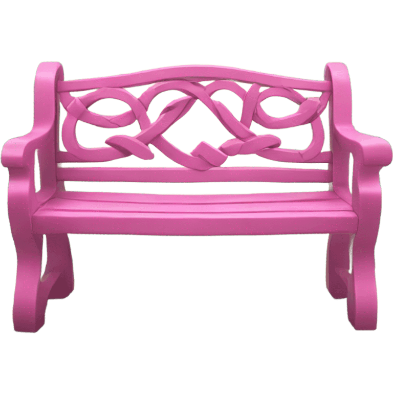 Pink garden bench wrapped in flower, vines, & lights  emoji