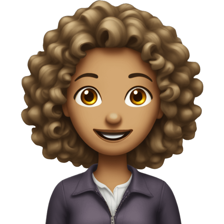 Curley hair woman with 1 missing tooth  emoji