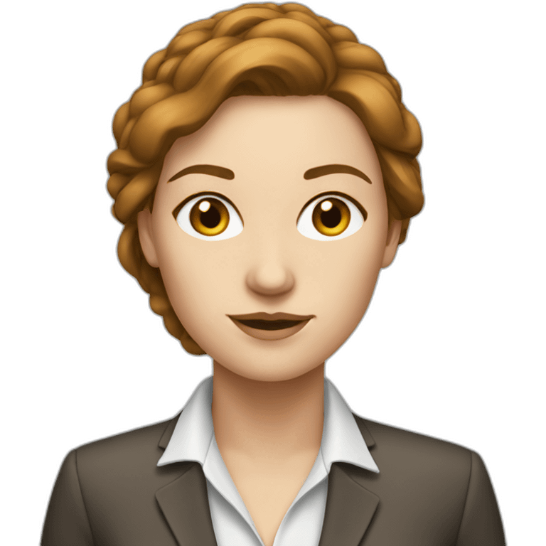 white woman with brown hair executive emoji