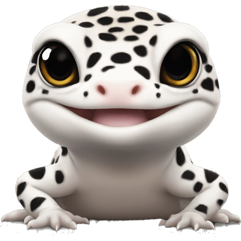 leopard gecko white and black  emoji