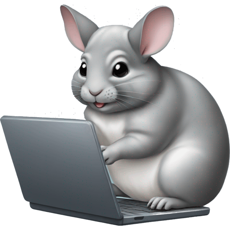 chinchilla typing on a laptop emoji