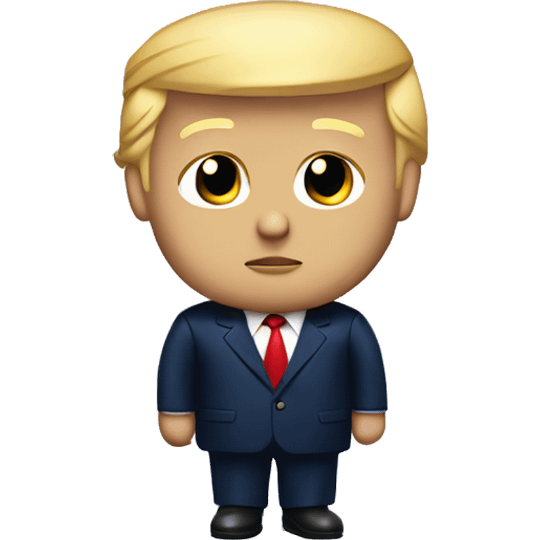 Donald Trump wearing navy suit and red tie  emoji