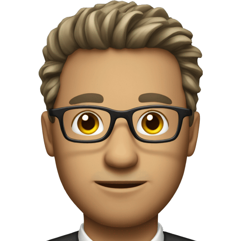 a business man with cool hair and eyeglasses emoji