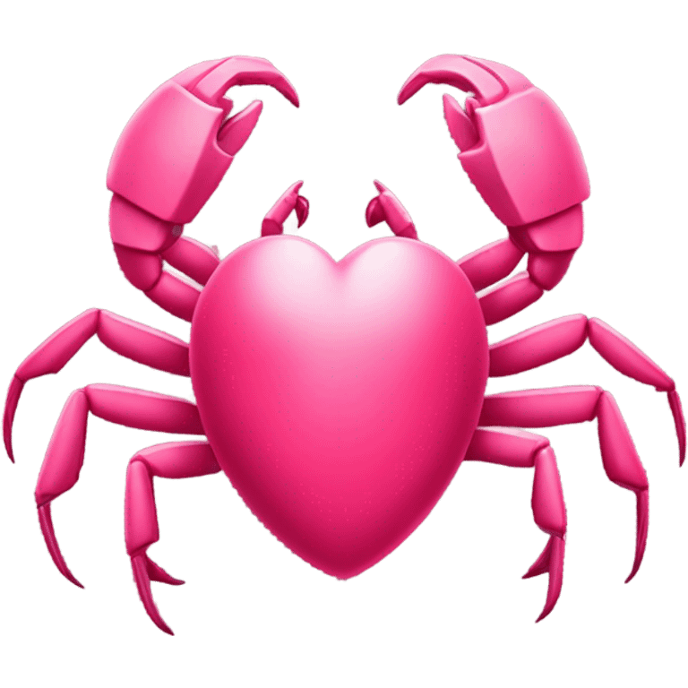 Pink scorpion holding red heart emoji