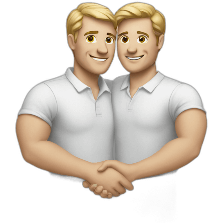 two different white guys shaking hands emoji