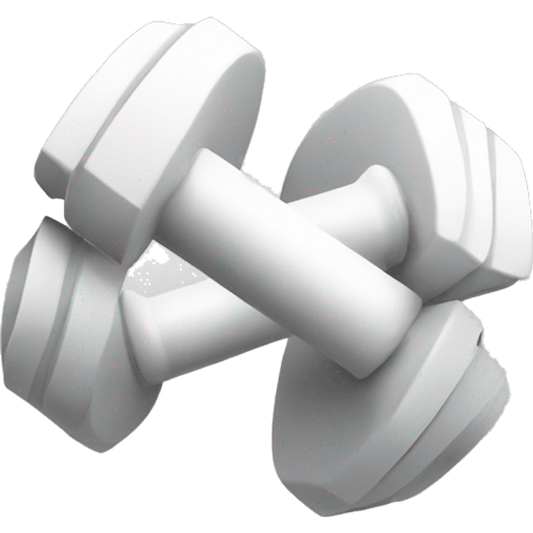 make an abstract design of a dumbell that shows strength and trust, all white  emoji