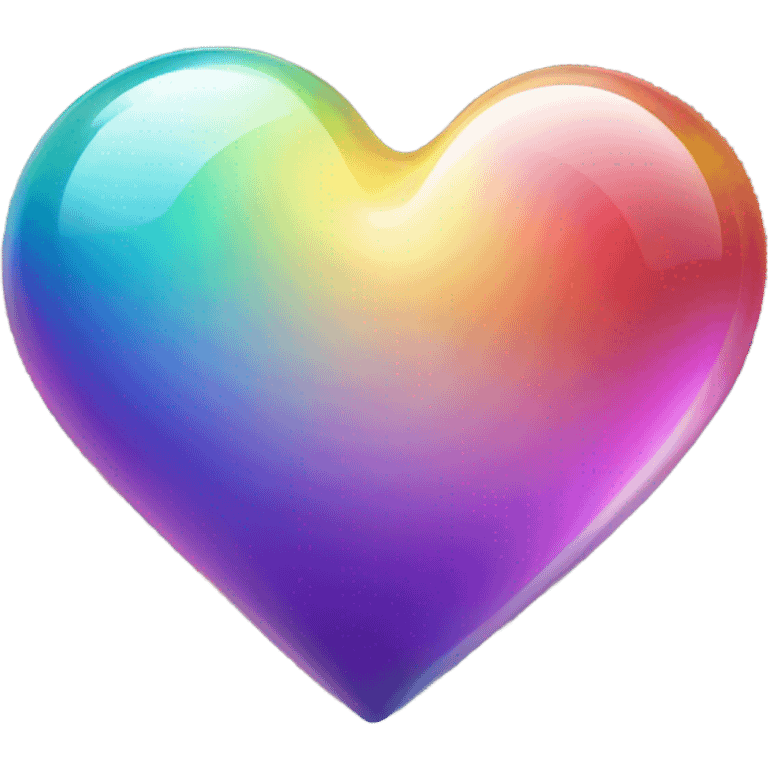 Glass long heart with a rainbow sparkling gradient  emoji