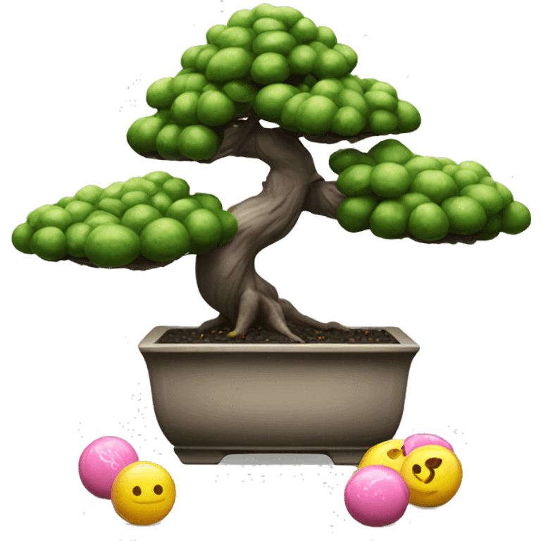 pine bonsai with bonbons emoji