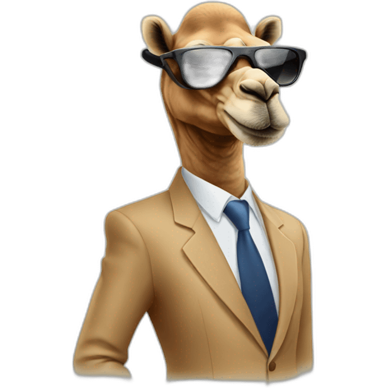 camel businessman with sunglasses emoji