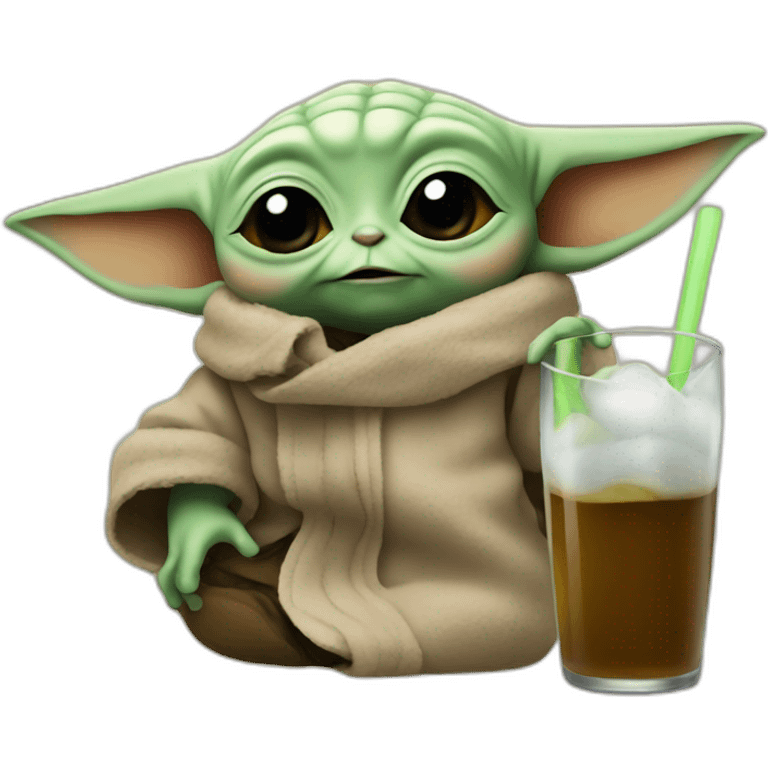 Baby yoda drunk emoji