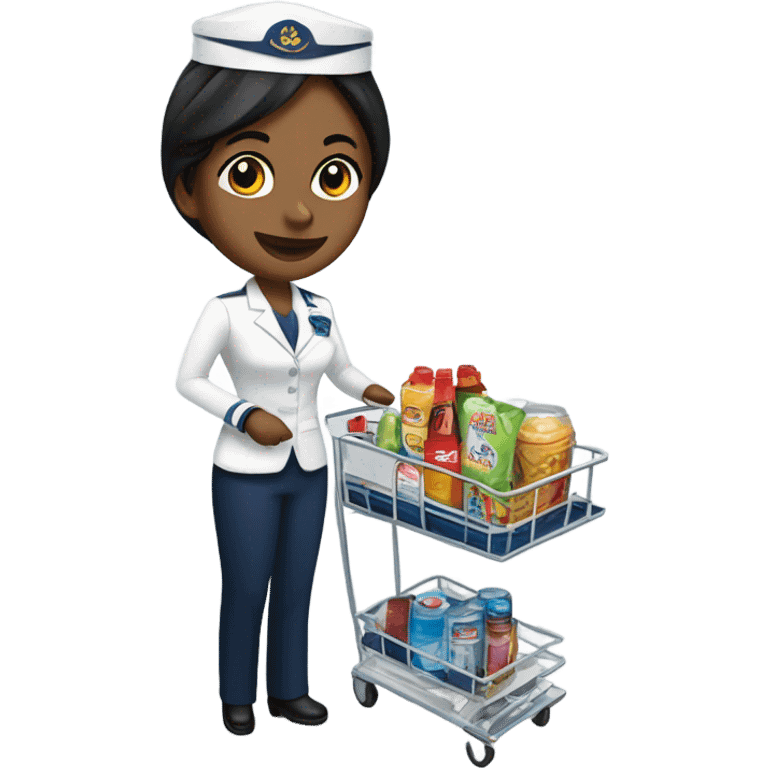 Flight attendant with cart emoji