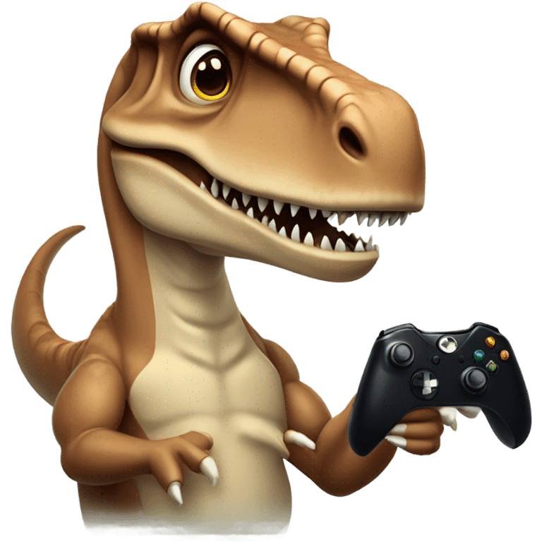 T-Rex playing Xbox emoji